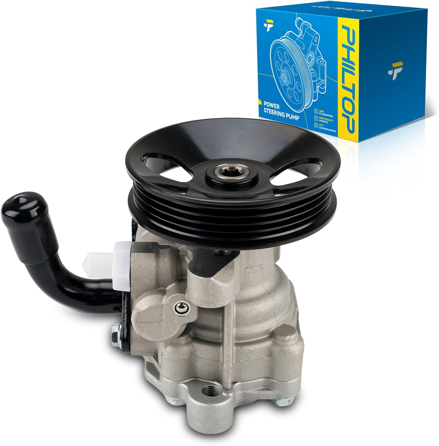 PHILTOP Power Steering Pump 21-5424 for Sorento 2003 2004 2005 2006, 571003E030, 9900677 Power Assist Pump, Automotive Replacement Power Steering Pumps