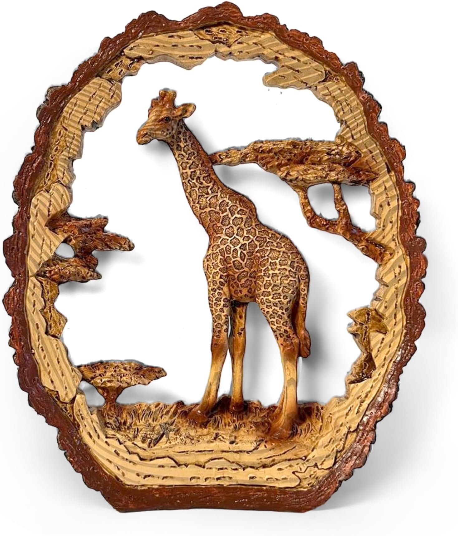 Thorness GIRAFFE IN WOOD EFFECT RESIN |Ornaments for The Home | Home Accessories | Animal Lover Gift Birthday Friendship Gifts