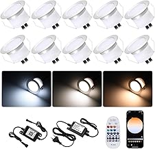 WIFI Spot Exterieur Led Encastrable CCT (3000K à 6000K), Ø45mm 12V Spot Terrasse Exterieur Encastrable Mini spot, Etanche IP67, spot led pour Terrasse Fonctionne avec Alexa Google Home(10pcs)