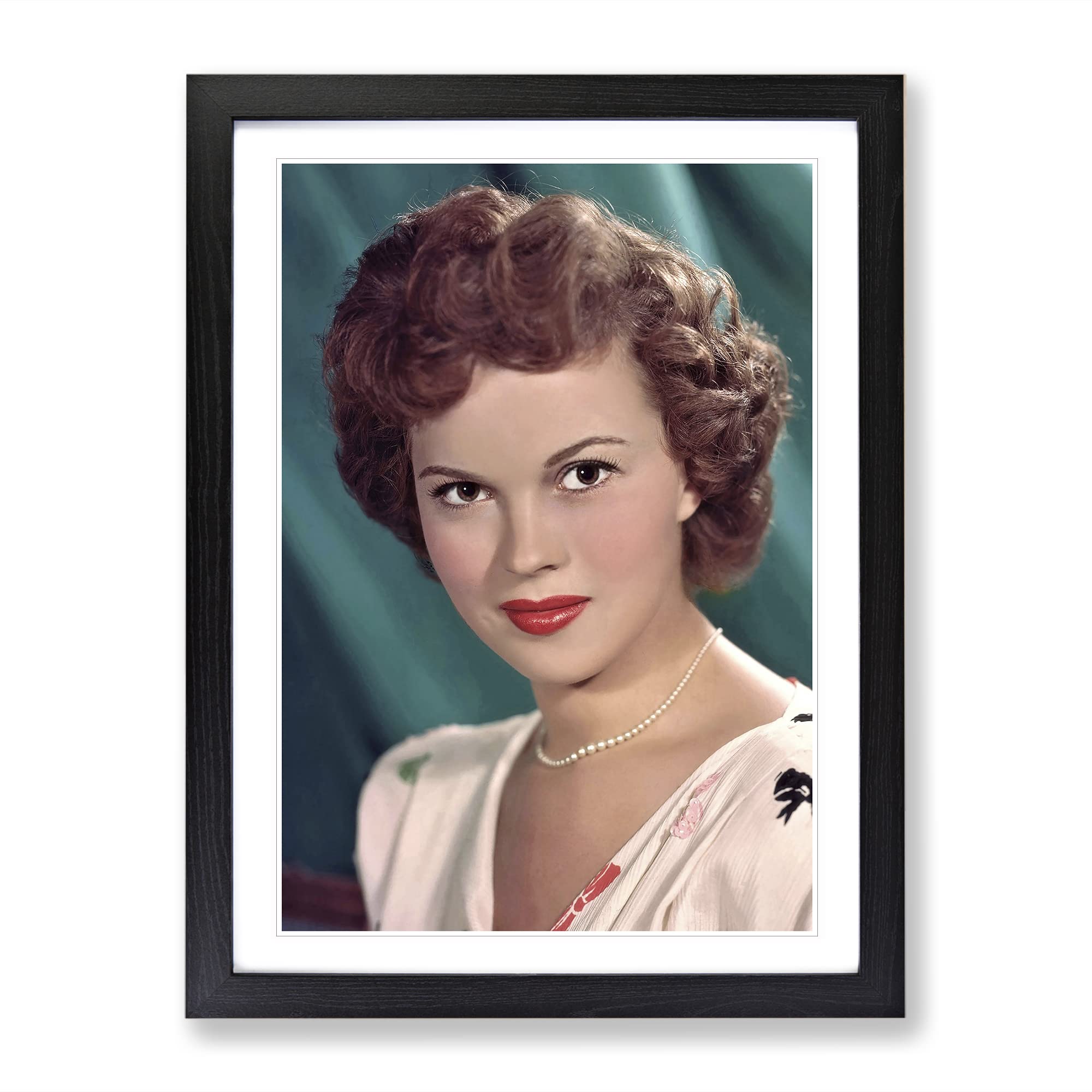 Shirley Temple Modern Framed Wall Art Print, Ready to Hang Picture for Living Room Bedroom Home Office Décor, Black A3 (34 x 46 cm)