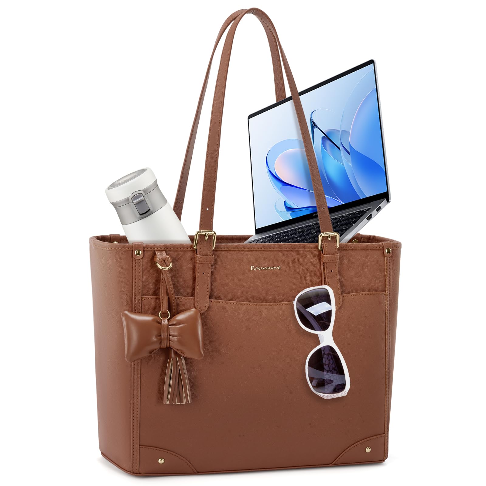 RAINSMORE Handtasche Damen Groß Shopper 14 Zoll Arbeitstasch