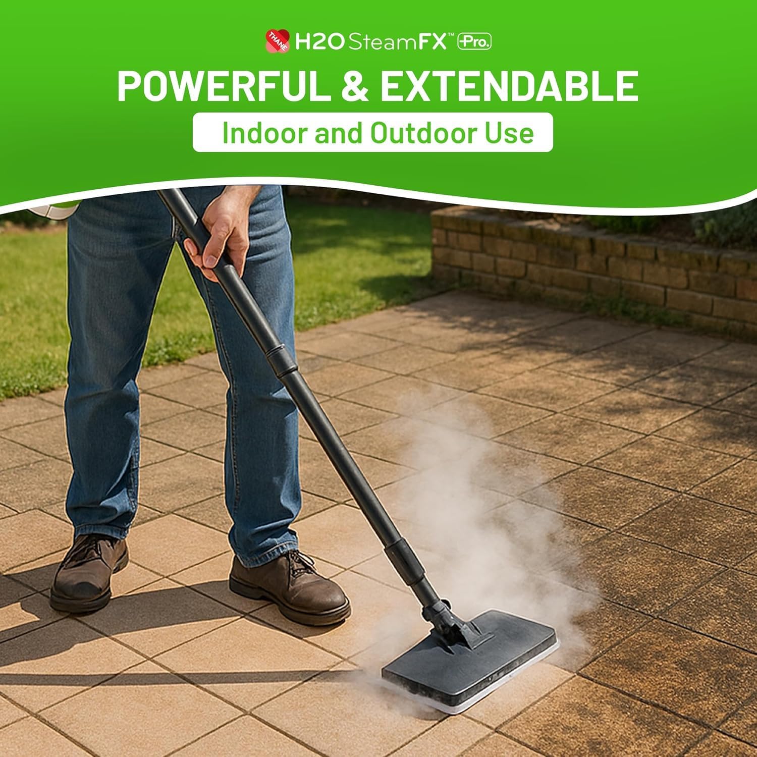 H2O Steam FX Pro Handheld Steam Cleaner | 5-in-1 Spot Cleaner & Floor Mop | Includes Extension Bars, Window & Garment Tools | Grout, Glass & Sealed Floors