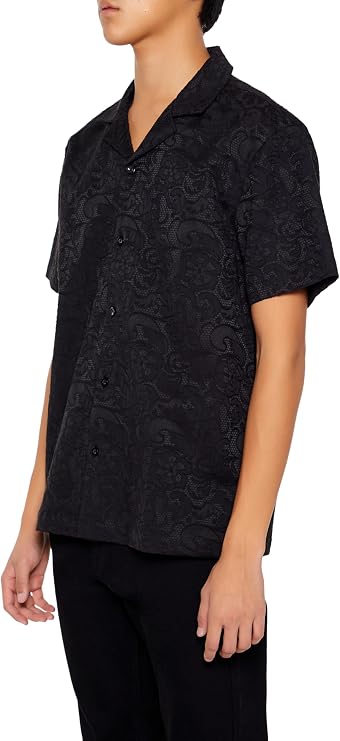Forever 21 Men's Textured Floral Lace Shirt