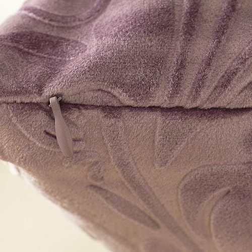 Miniatura 2 de Funda de cojín TangDepot de terciopelo pesado, con relieve, tela de terciopelo floral, anaglifo