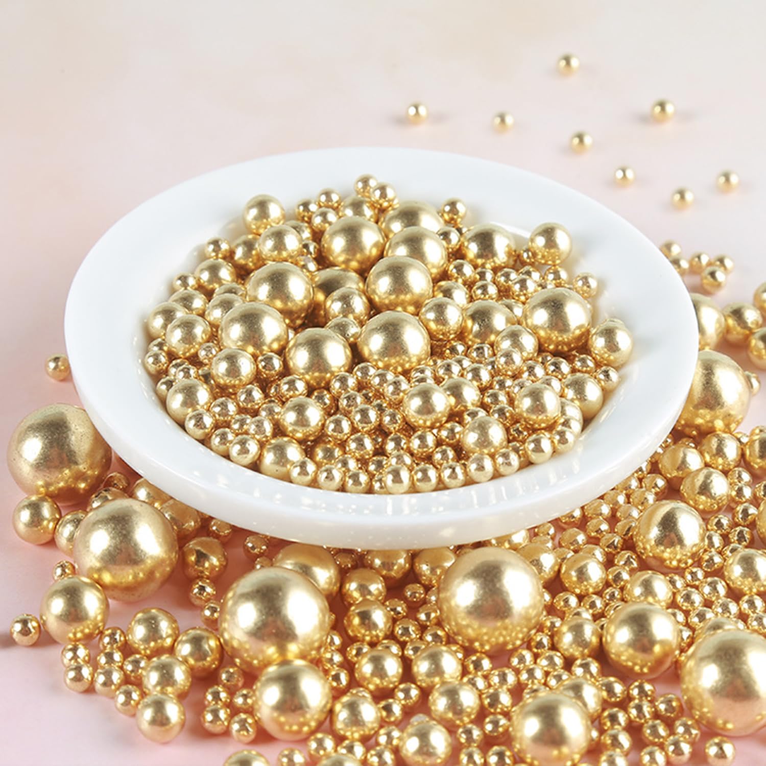 Gold Sprinkles for Cakes Decorating Edible Sugar Candy Pearls Gold Sprinkles for Cupcakes Baking Halloween Christmas Wedding Cookie Cake Topper