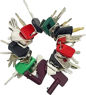 39PCS Heavy Equipment Keys Master Set, Construction Ignition Key Set Fits Case, Takeuchi, Komatsu,Hyster, Kubota, Cat, JCB, Bobcat, Daewoo, JLG, JD, Forklift and More