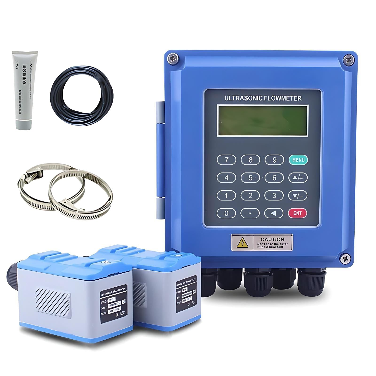 CGCSYZ Digital Portable Ultrasonic Flow Meter - High Accuracy Non-Invasive Clamp-On Sensor for Water, Oil, Sewage