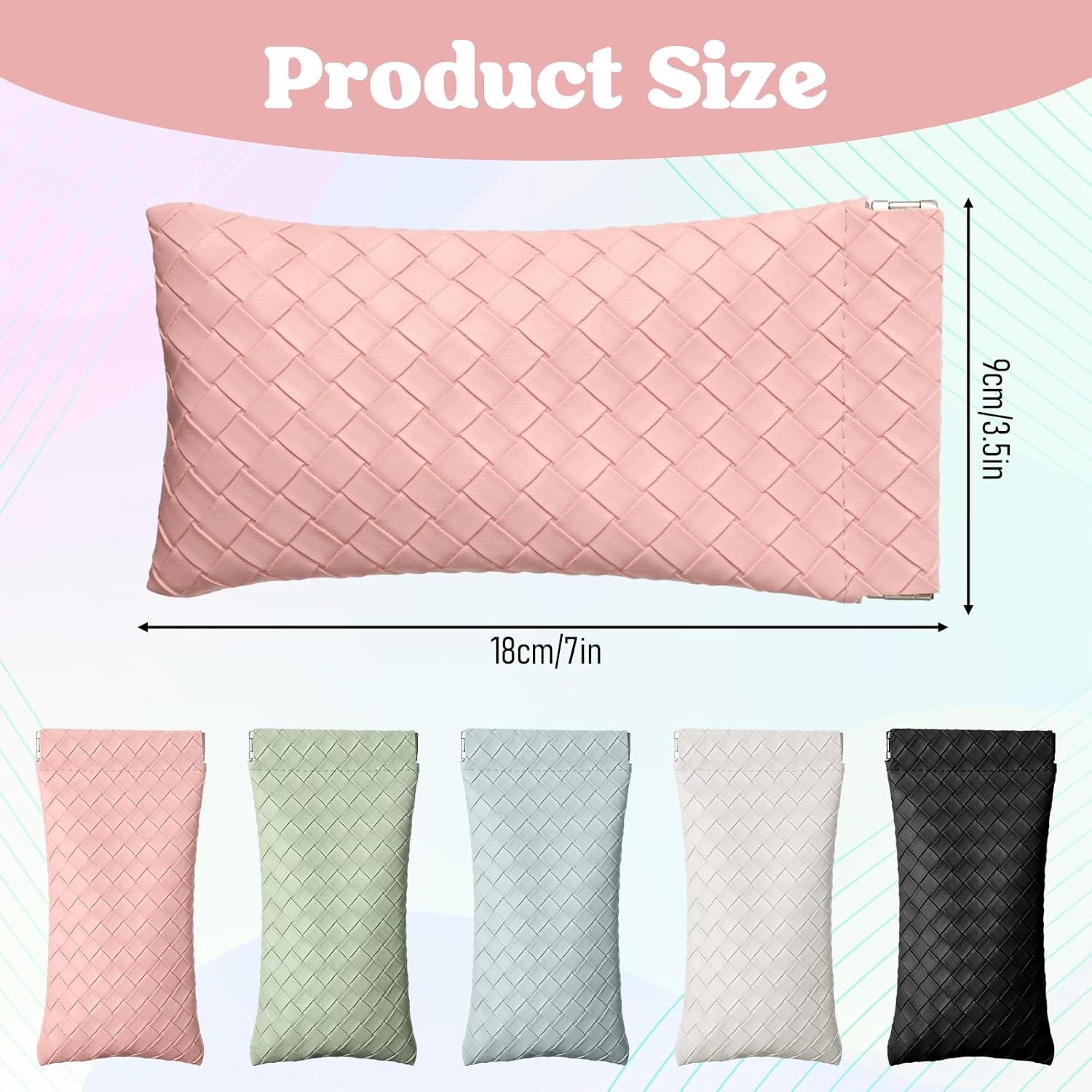 5Pcs Sunglasses Case Squeeze Top, Soft Glass Pouch Portable Leather Glasses Case Checkered Anti-scratch Eyeglass Case Slim Eyeglass Case For Women Men