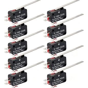 Formed Long Hinge Lever Micro Switch, Long Straight Hinge Lever Momentary Limit Switch, 3 Pins SPDT Miniature Basic Micro S