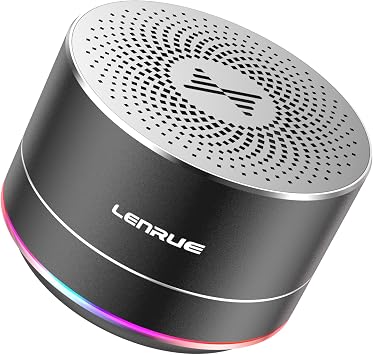 LENRUE Portable Bluetooth Speakers,Wireless Speaker with Clear Sound, Long Playtime, Small Mini Metal Speaker,Christmas Birthday Gifts for Men, Women,KidsBlack