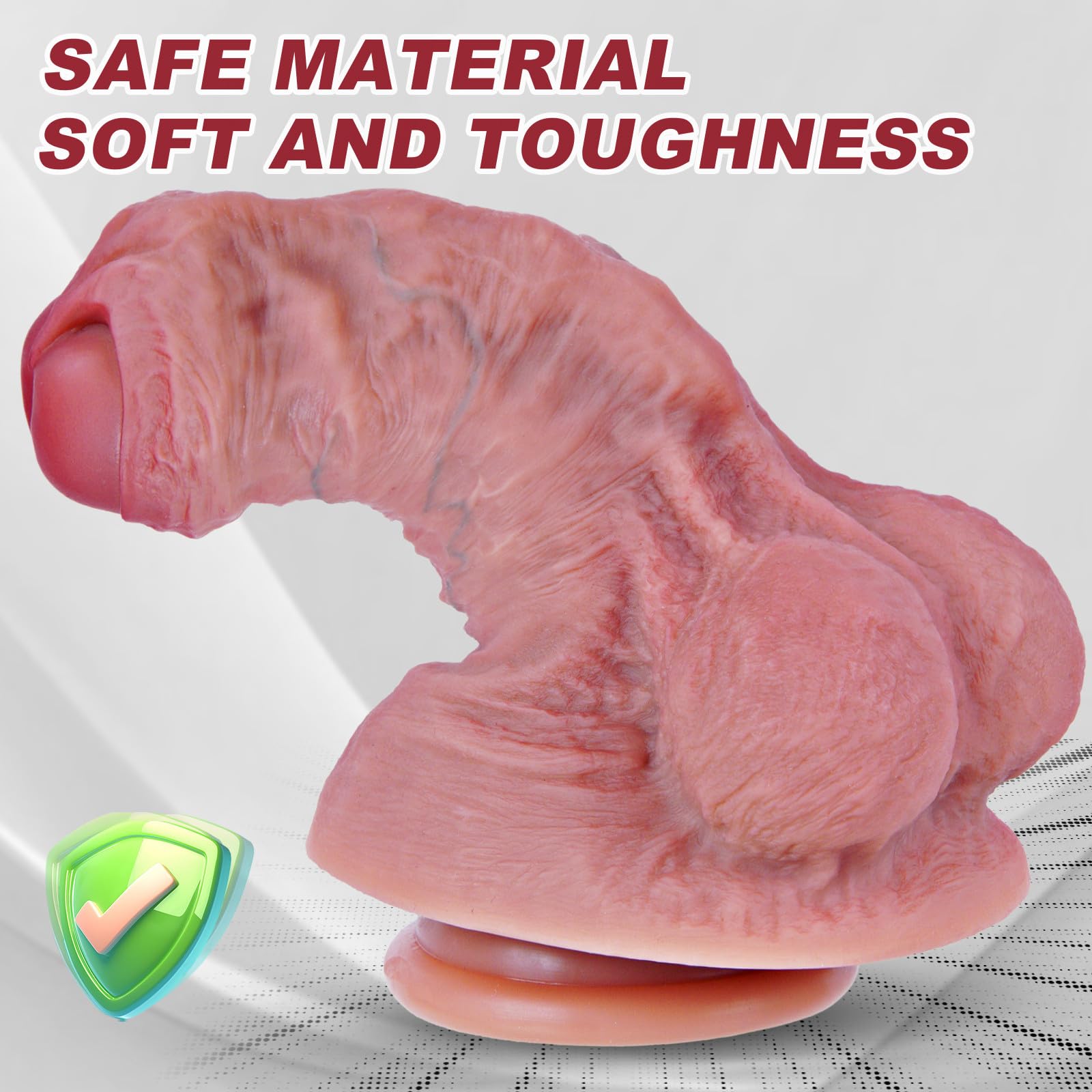 Fallo Realistico Extra Spesso Gigante Diametro 7 cm in Silicone XXL Monster, Dildo Uncut Non Circonciso 23 cm con Ventosa Potente Anale G-Spot Morbido, Sex Toys per Donna Uomo Esperti Stimolazione