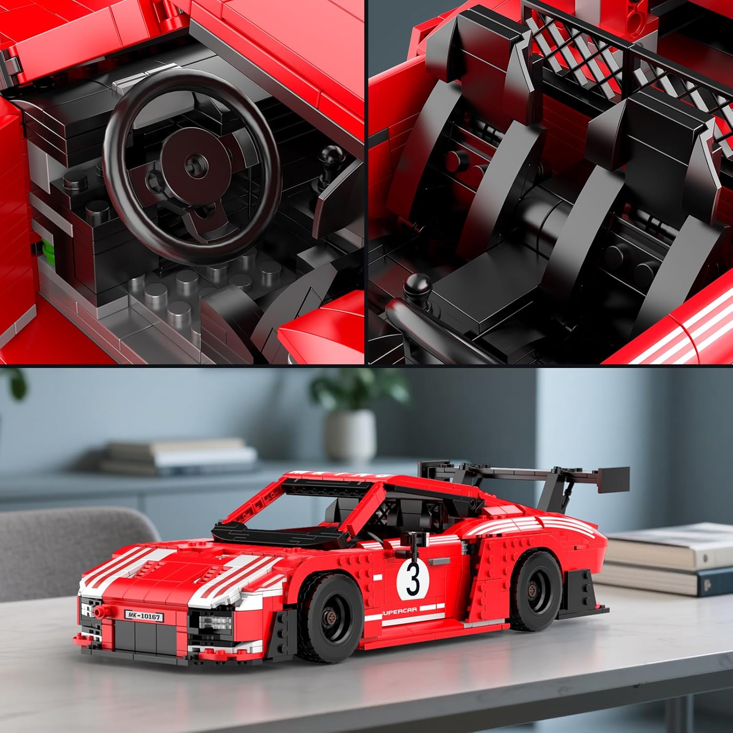 Mould King Classic Sport Car Building Sets, Creative Classic Cars for Teens Age 14, Display Model for Home or Office Décor,10167 Cool Vehicles Model Birthday for Adults, 1717 PCS