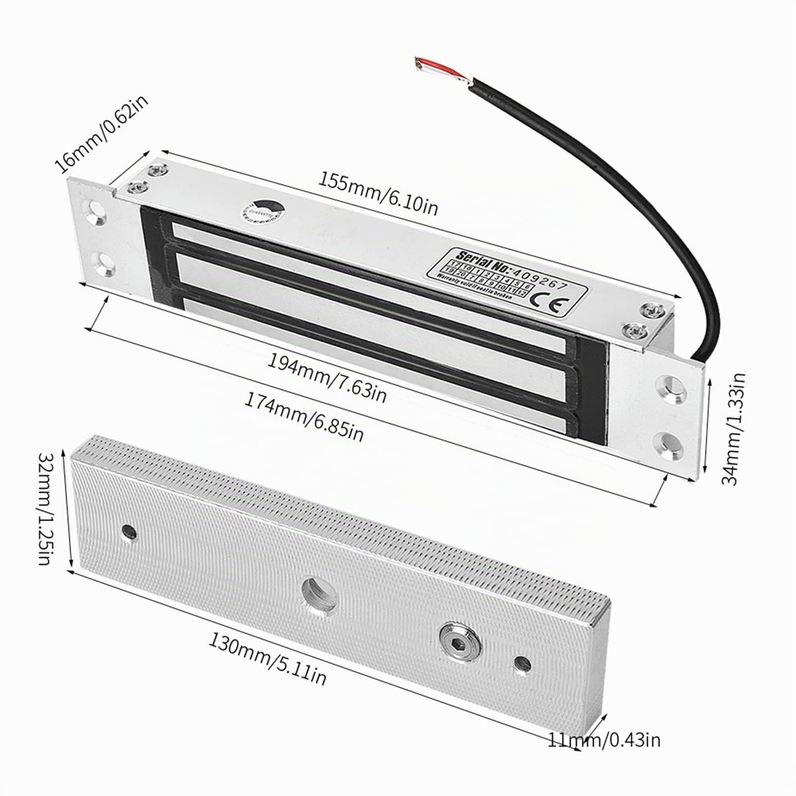 Serratura magnetica serratura elettrica door lock DC 12V induzione elettromagnetica catenaccio automatico per controllo accessi sistema di sicurezza con ritardo NC sicura (2#)