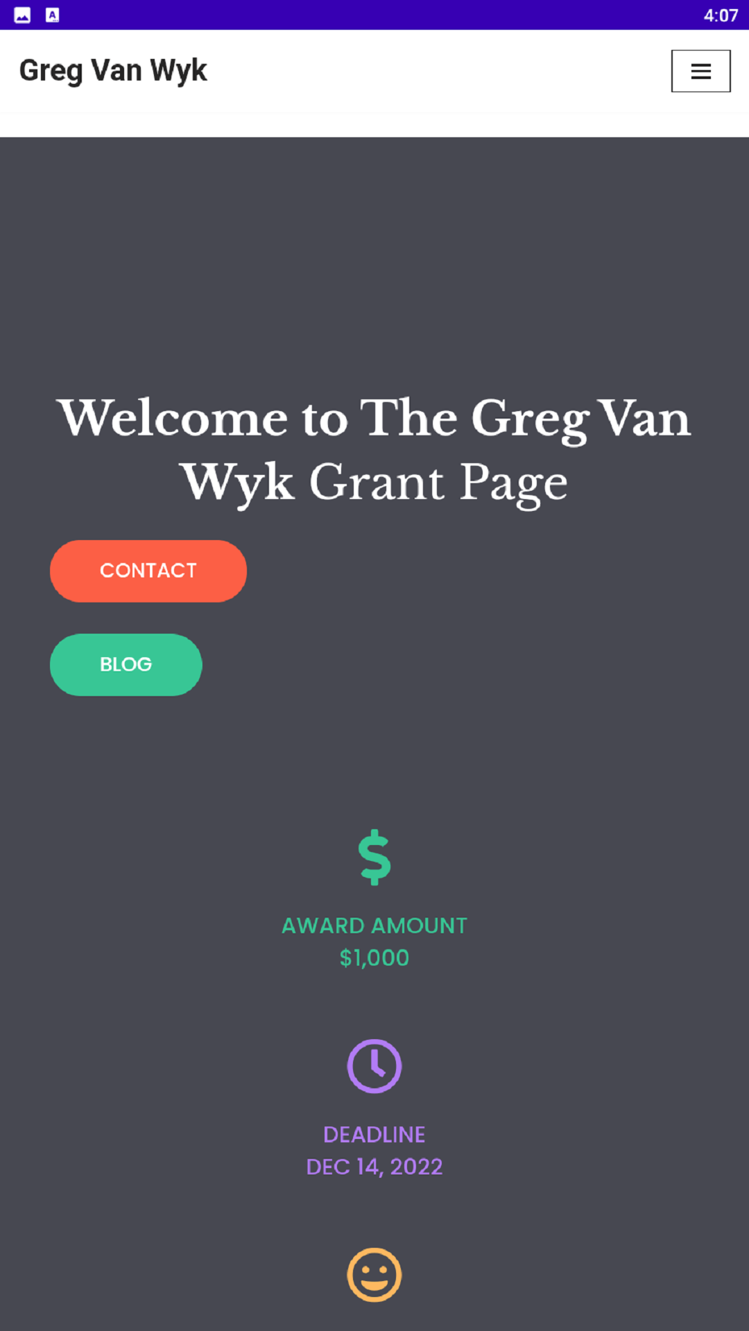 Greg Van Wyk Grant App on Amazon Appstore