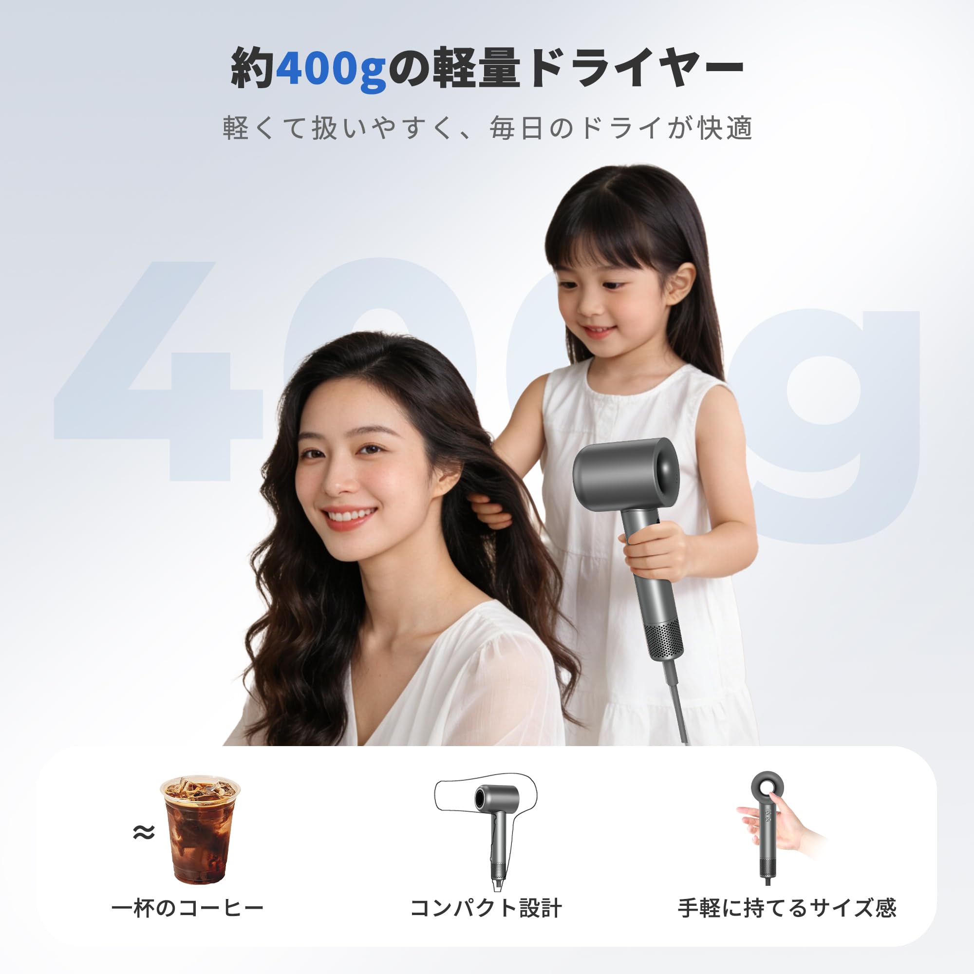 Amazon | ドライヤー 大風量 約20s 速乾 1200W 高速 温度風量切替
