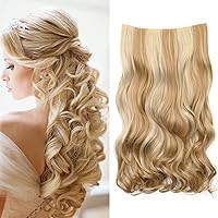 Vista 21 de REECHO Extensiones de cabello rubio, 20 pulgadas, extensiones de cabello grueso y largo con clip, extensiones de cabello sintético suave natural