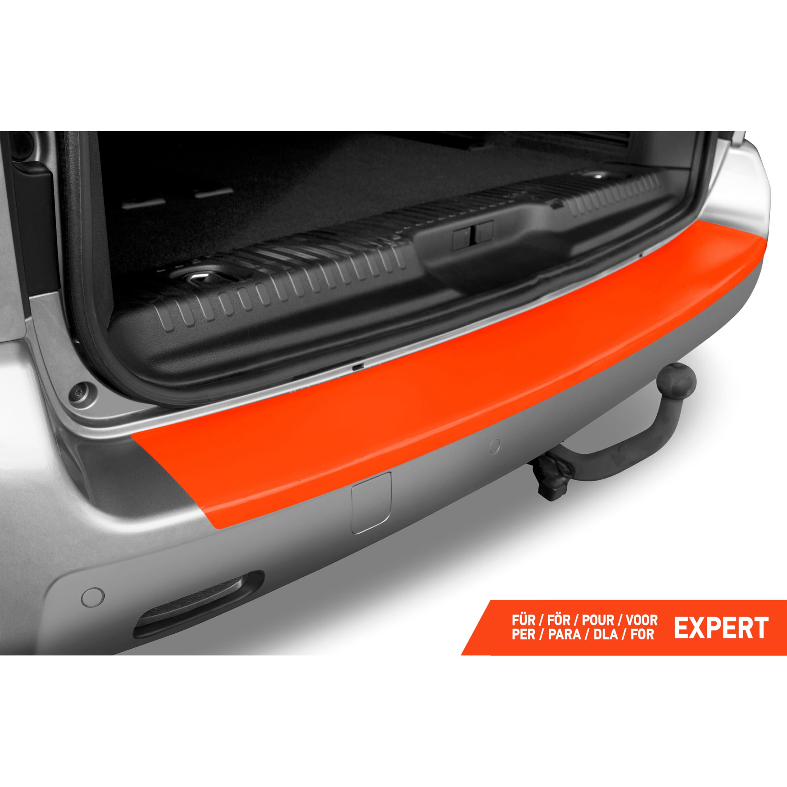 Luxshield Film Protection Seuil de Coffre Voiture pour Peugeot Expert 3 (III) V I 2016-2026 Pare Choc Arriere - Carbone Noir