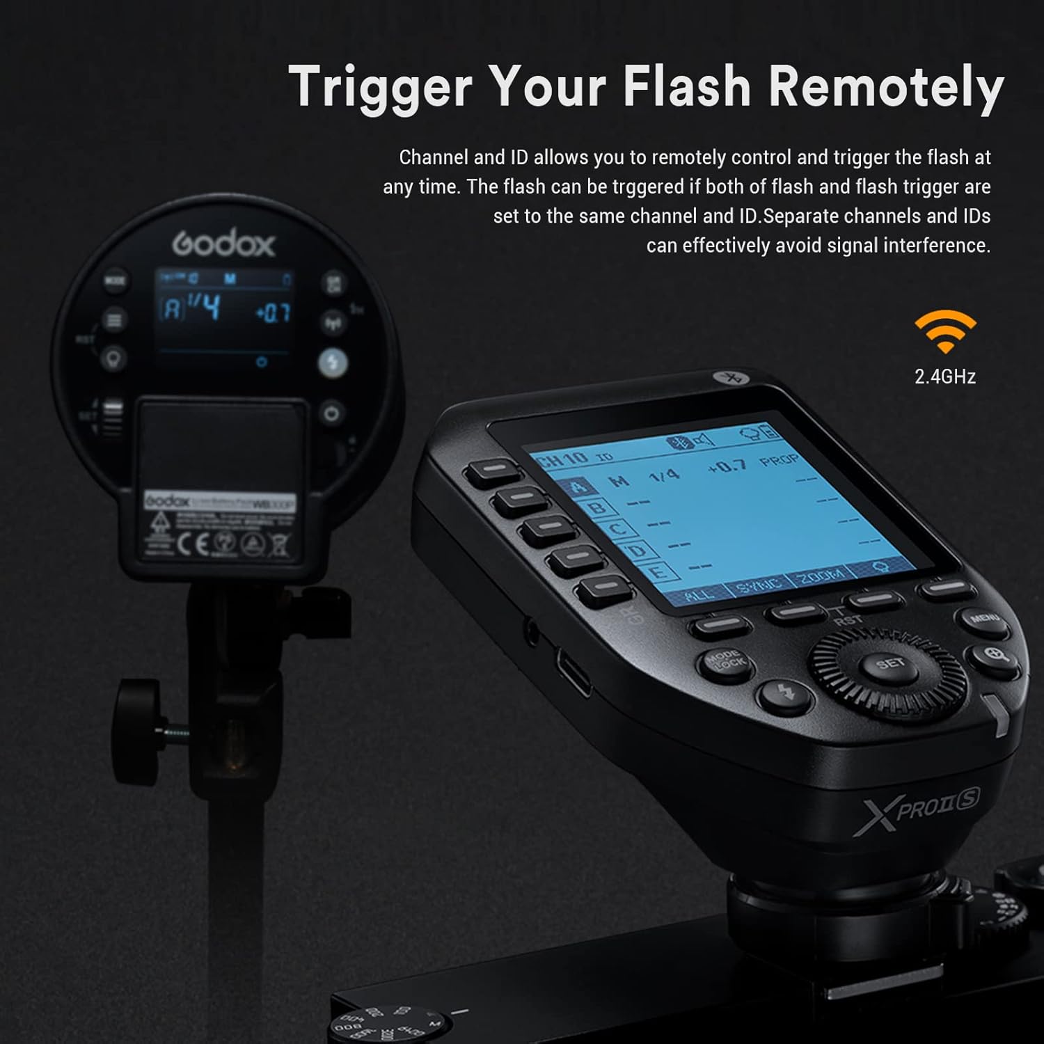 Godox XPro II XProII-S Flash Trigger for Sony, Xpro-S Upgrade Version XProIIS, 2.4G TTL HSS 1/8000s TCM Large LCD Panel, GODOX XPro II S Wireless Flash Trigger Transmitter for Sony Camera