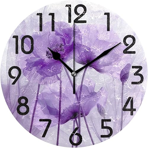 Miniatura 21 de Lifelike - Reloj de pared redondo de mármol blanco en línea negra de 10 pulgadas, analógico, silencioso, sin tictac, para el hogar, cocina, sala de