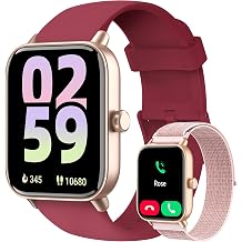 Smart Watch for Women Men, 1.85" Alexa Fitness Tracker with Call & SMS, Heart Rate, SpO2, Stress & Sleep Monitor, IP68 Waterproof Smartwatch for Android iPhone Samsung etc., 100+ Sports Modes, 2 Bands
