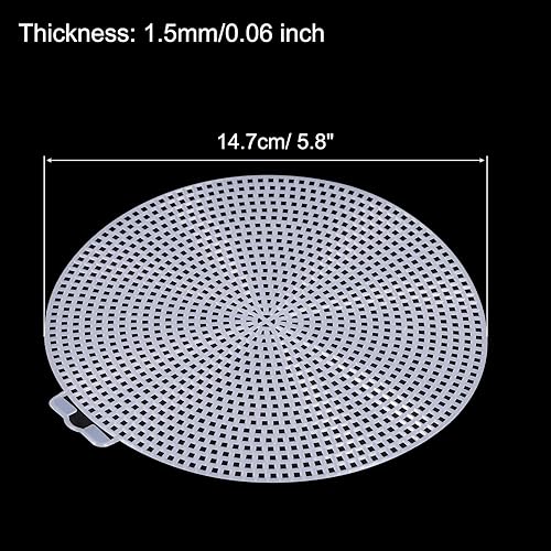 Miniatura 2 de MECCANIXITY Hoja de lona de malla de plástico de 5.8 pulgadas, lona redonda blanca en blanco para bordar, malla de ganchillo de punto, paquete de 10