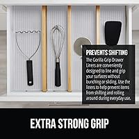 Vista 3 de GORILLA GRIP powerGRIP - Forro para Cajones y Estantes de Armario, Agarre Grueso y Fuerte, Forros no Adhesivos Protegen Gabinetes de Cocina