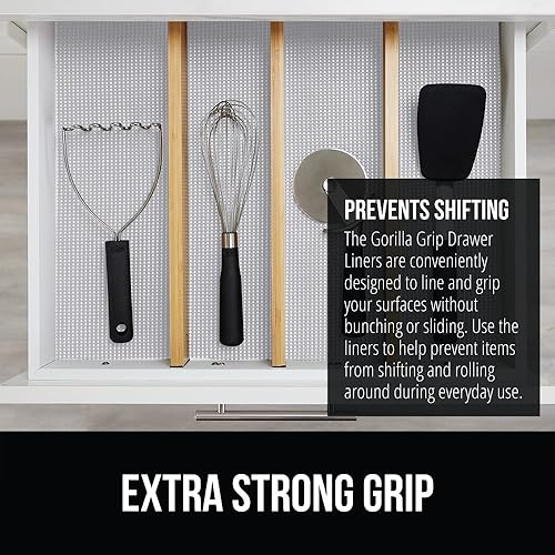Miniatura 3 de GORILLA GRIP powerGRIP - Forro para estante de cajón y gabinete, agarre grueso y fuerte, forros no adhesivos que protegen armarios de cocina y