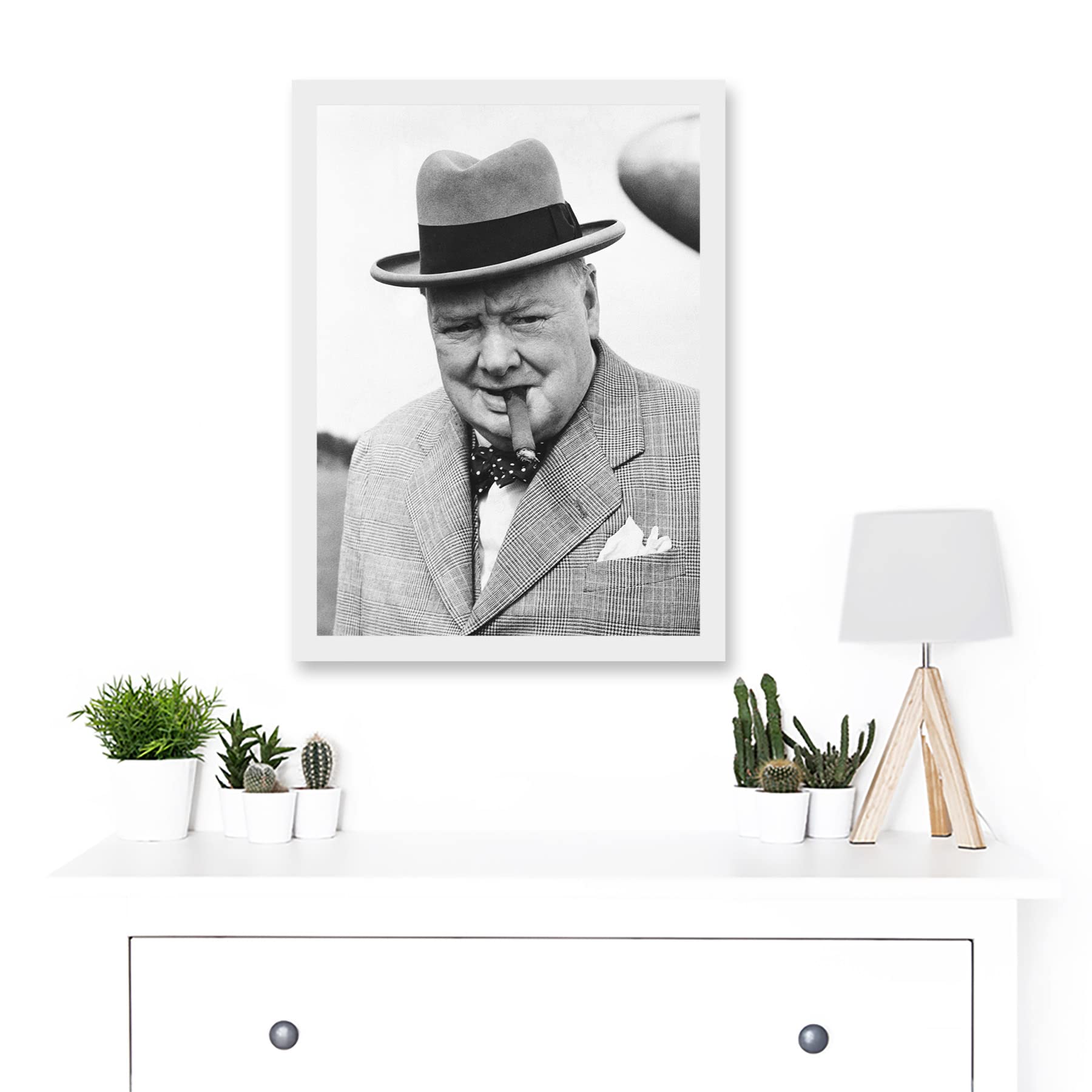 Artery8 Quadro Con Cornice Winston Churchill Vintage Ritratto A4 21x29,7 Cm Pronto Da Appendere - 4