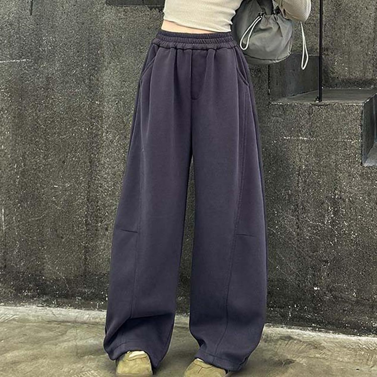 Girls Sweatpants Straight Leg Baggy Drawstring Sweatpants for Girls Kids Solid Athletic Trackpant 5 to 14Y