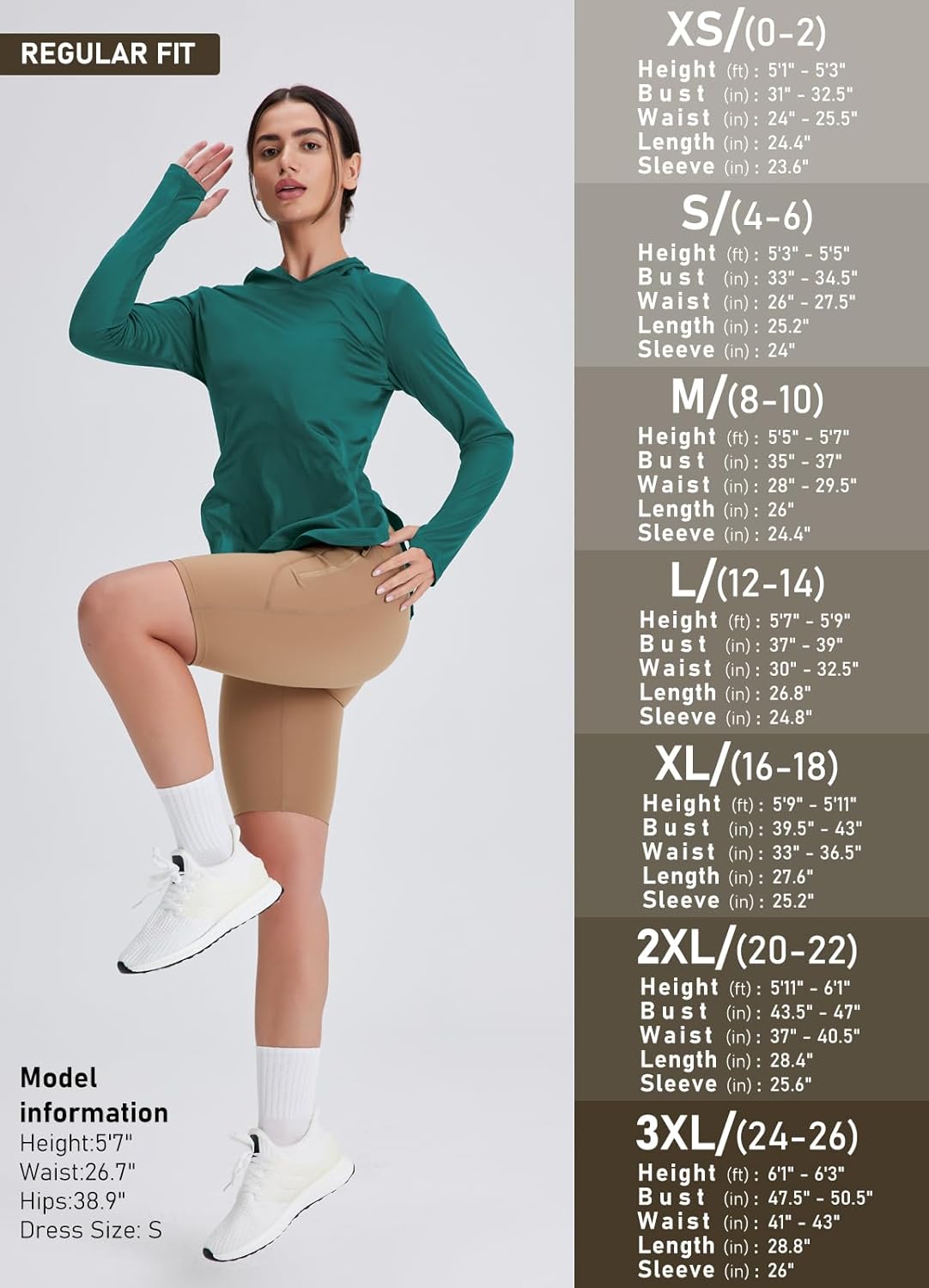 UV Sun Protection Shirts for Women with Hoodie UPF 50+ Long Sleeve Lightweight SPF Clothing for Hiking Fishing Teal Green Medium - Image 6