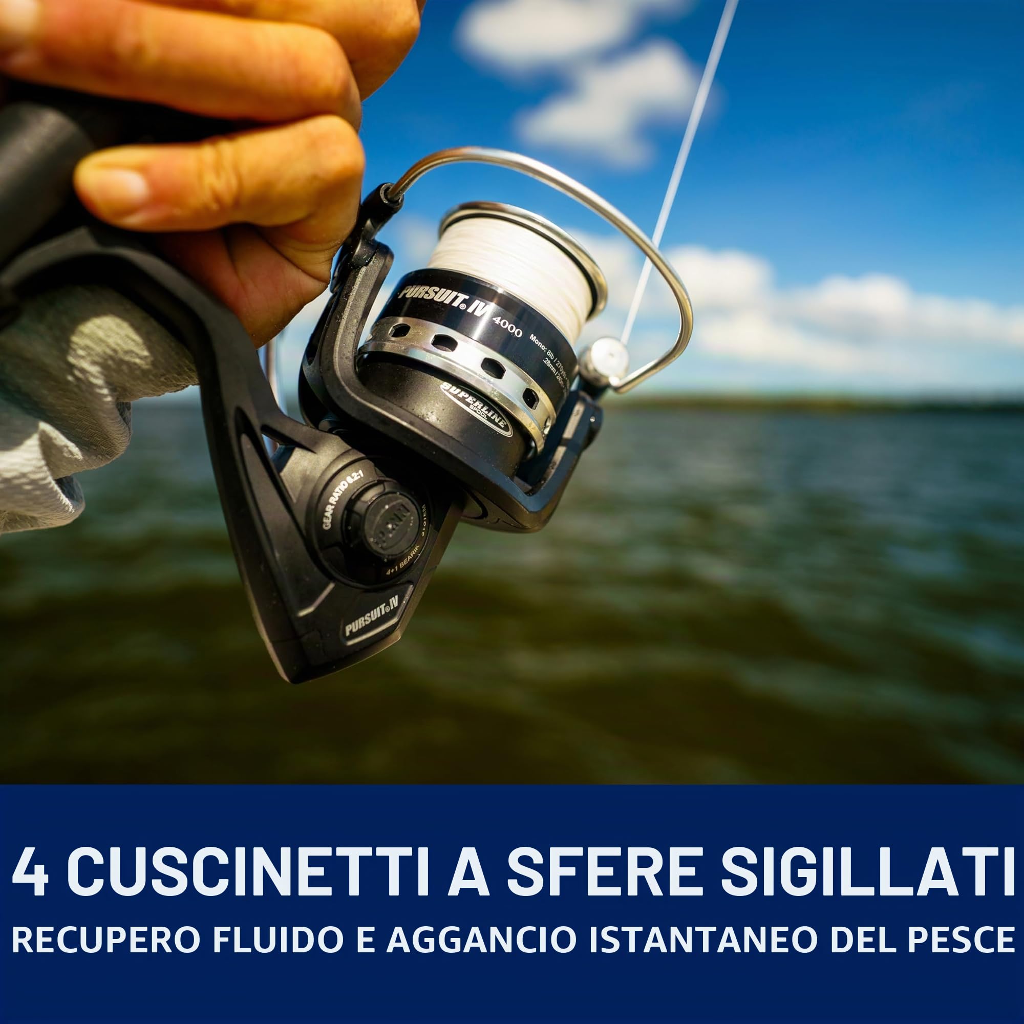 Penn Pursuit IV - Mulinello da pesca in acqua salata, per pesca a spinning, per uso completo, barca, kayak, riva, nero e argento