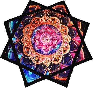 Flow Star Beginners Spinning Cloth Easy to Rotate Sided Print Double Stitched Flow Toy Dapo Star Mandala Meditation Style-15