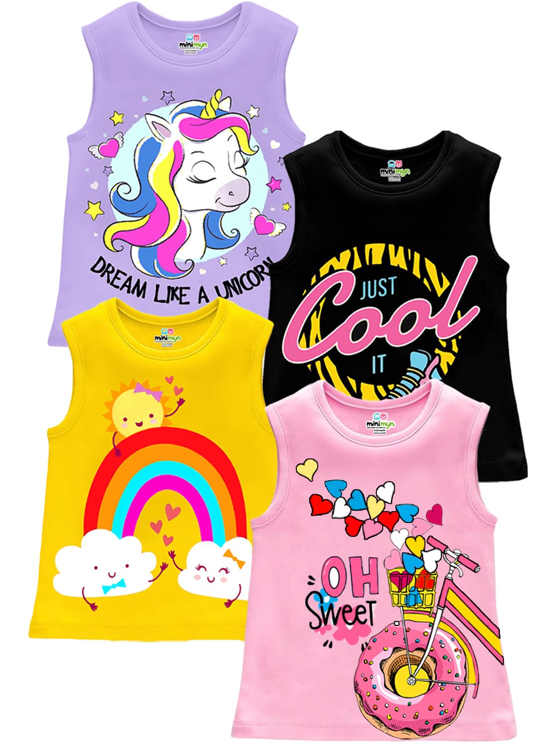 MINI MYN Girls Sleeveless Regular Fit Cotton T-Shirt - Review, Price and Buying Guide