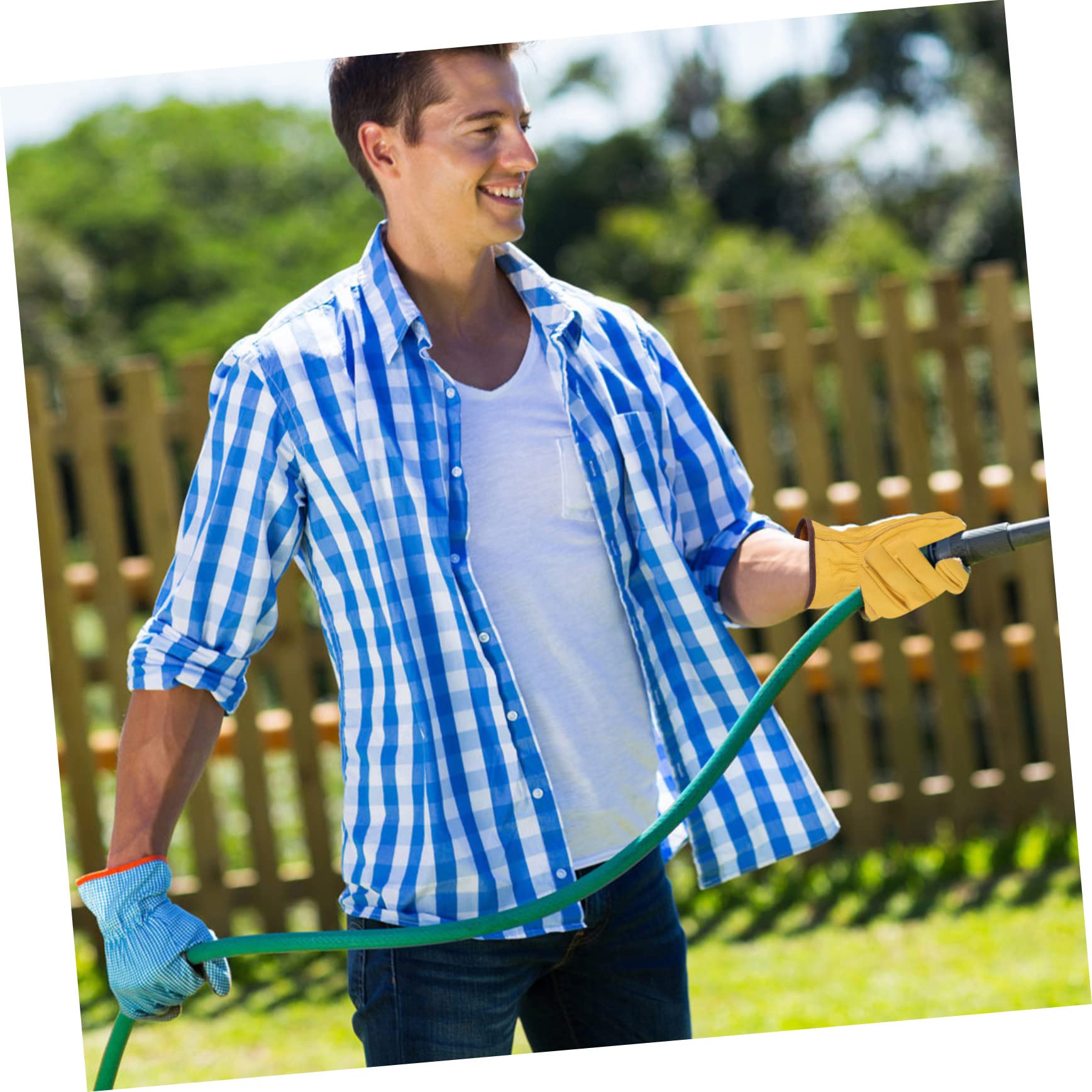 Wakauto 1Pair Puncture Gardening Gloves Durable Breathable Pruning Work Gloves for Gardeners Thickened Wear Resistant Design for All Day Comfort present for Garden