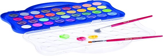 Giotto Box 36 Watercolours Mini, Pans, Assorted Count