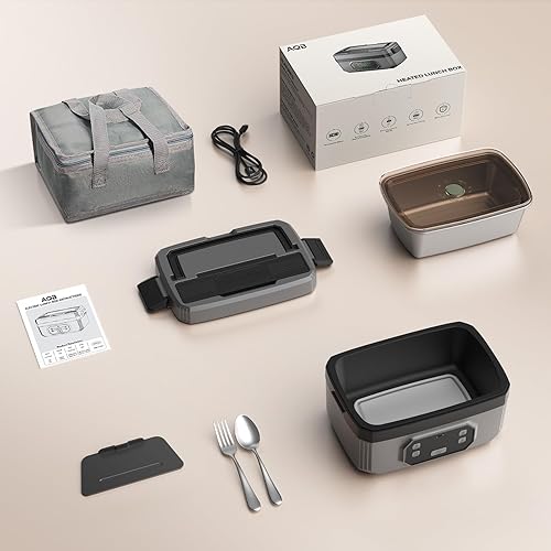 Miniatura 9 de Lonchera eléctrica inalámbrica para adultos, lonchera autocalentable de 24000 mAh y calentador de alimentos portátil de 1.6 L con calefacción