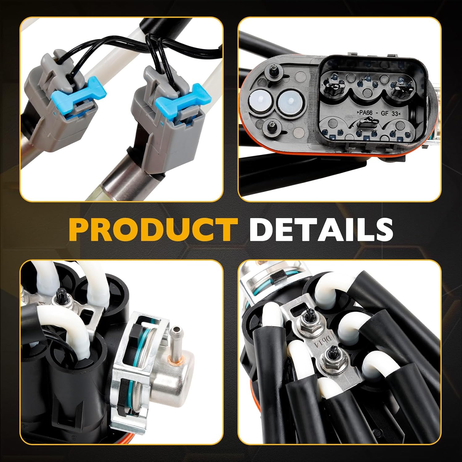 FJ503 Spider Fuel Injectors Assembly w/Bracket Upgraded 6 Cylinder Spider Injectors Compatible with Chevy, GMC, Isuzu, Oldsmobile Models 4.3L V6 Engine, Replace# FJ503, FJ10565