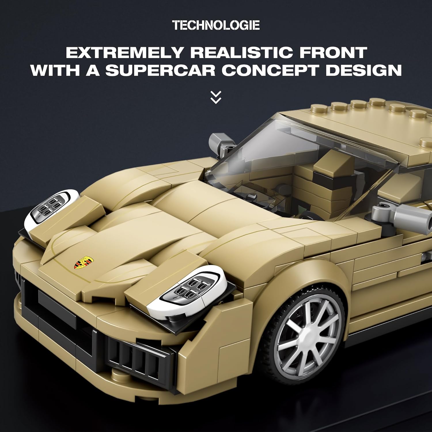 Front view of the Reobrix 821 Porsche Panamera model, showing realistic front design