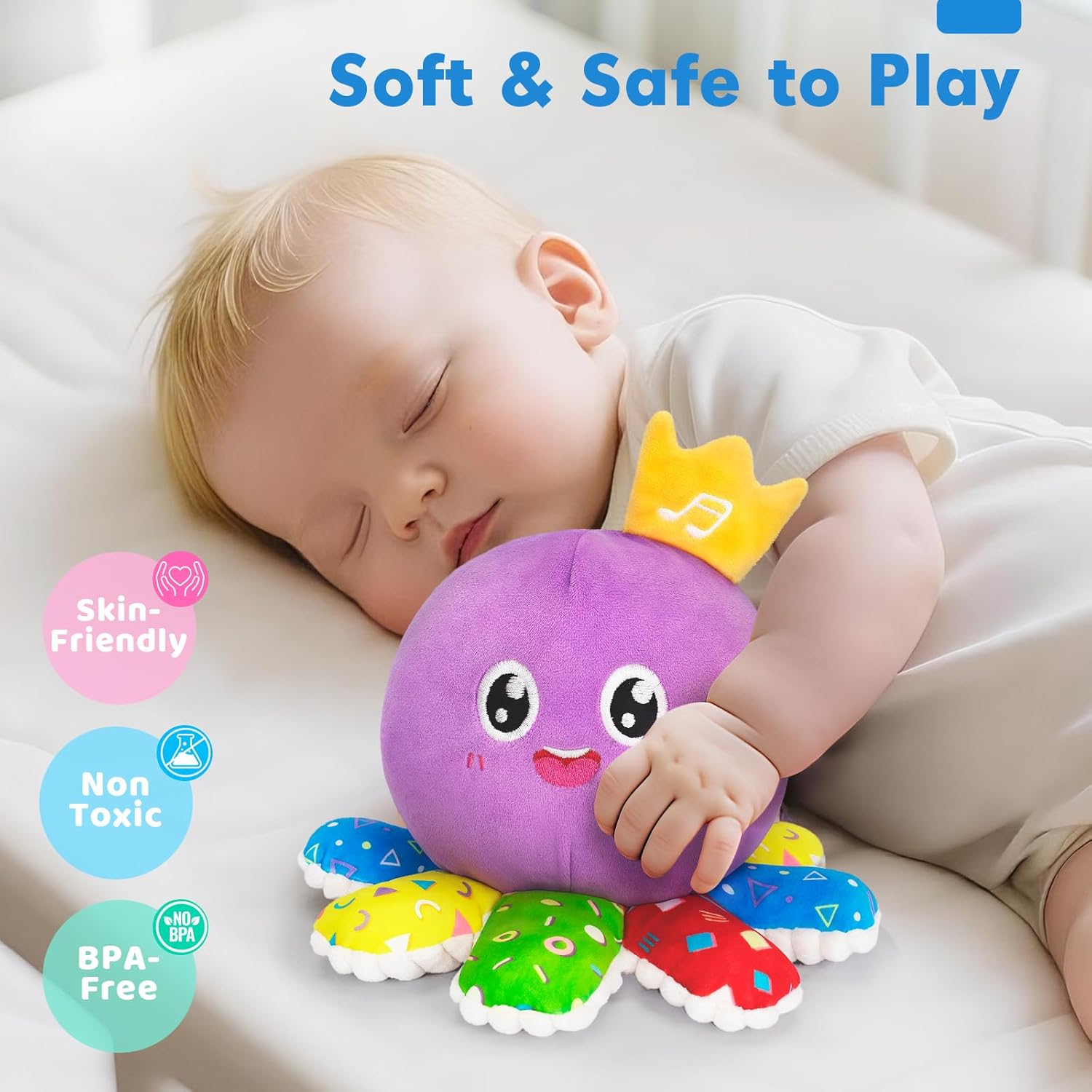 GMAOPHY Baby Toy for 6-12-18 Months – Interactive Crawling Octopus Plush with Music & Sound, Dancing, Tummy Time & Motor Skills Development, for 1 2 3 Year Old Boys & Girls, Birthday Gift