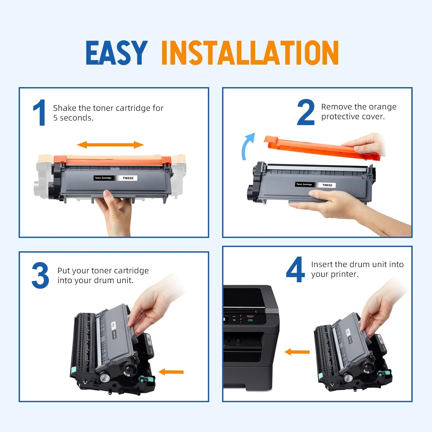 Skydo TN660 High Yield Black Toner Cartridge Replacement for Brother TN 660 Toner to use with HL-L2300D HL-L2380DW HL-L2320D DCP-L2540DW HL-L2340DW HL-L2360DW MFC-L2720DW Printer (2 Black)