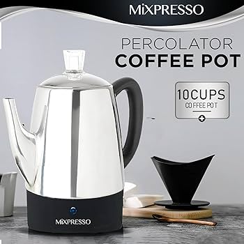 Amazon | Mixpresso電気コーヒーパーコレーター|ステンレス製