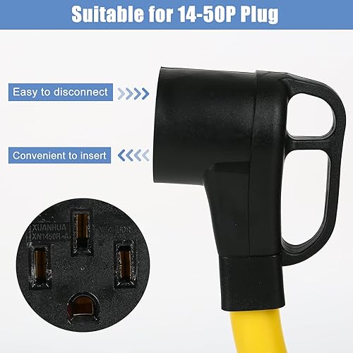 Miniatura 3 de Cable adaptador de alimentación de cargador NEMA SS2-50P a 14-50R, HDWS 50 Amp SS2-50P Marine Shore Twist Lock a 14-50R hembra receptáculo de