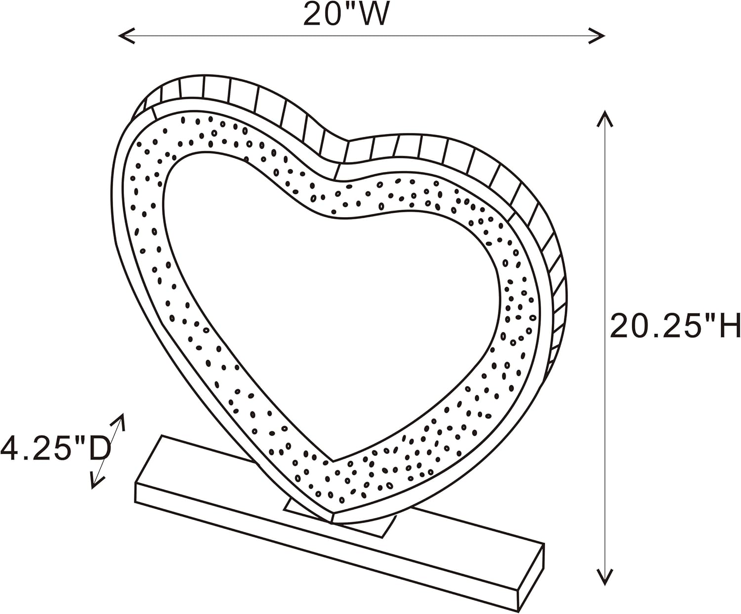 Coaster Home Furnishings - Euston - Wood - Heart Vanity Mirror with Built-in LED Light, Acrylic Crystal Inlay, Decorative Shape and Freestanding Base - Bedroom - Silver - 961528