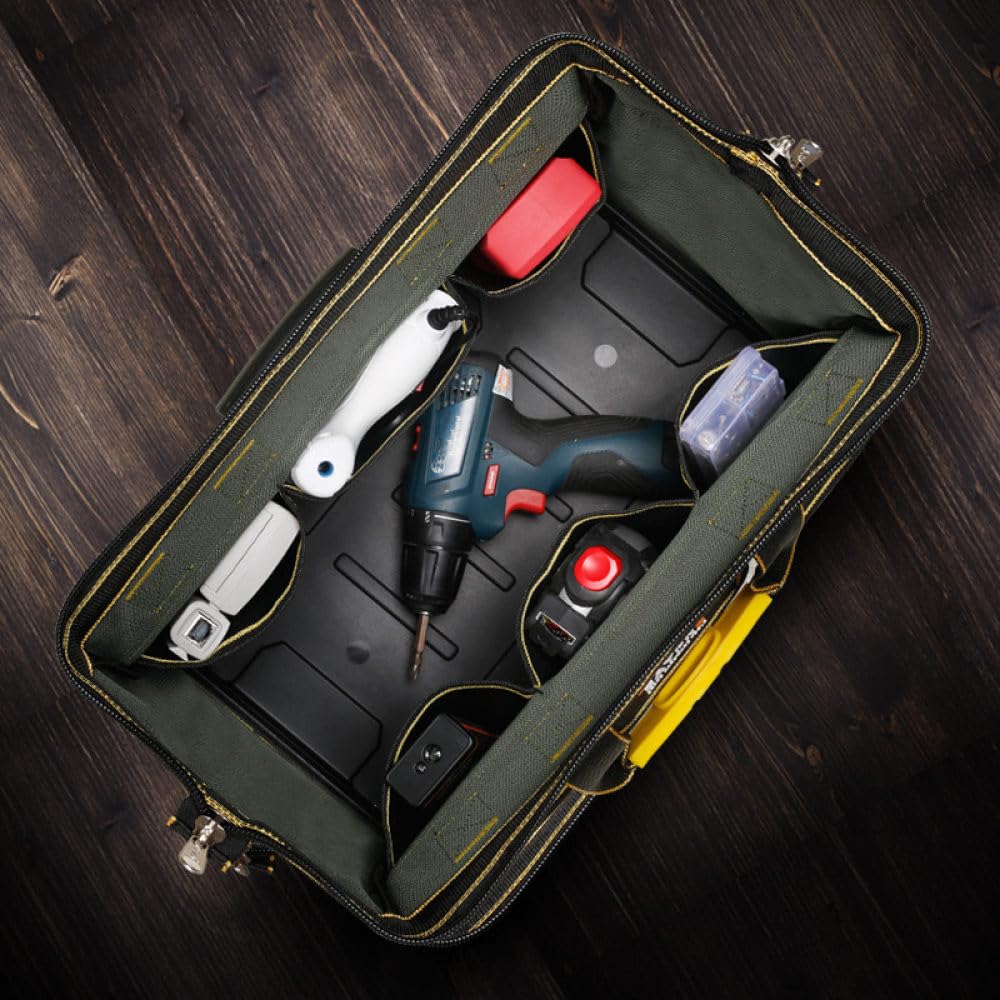 Bolsa de herramientas de boca ancha Oxford para electricista para herramientas y accesorios, diseño duradero y espacioso, ideal para uso profesional y doméstico