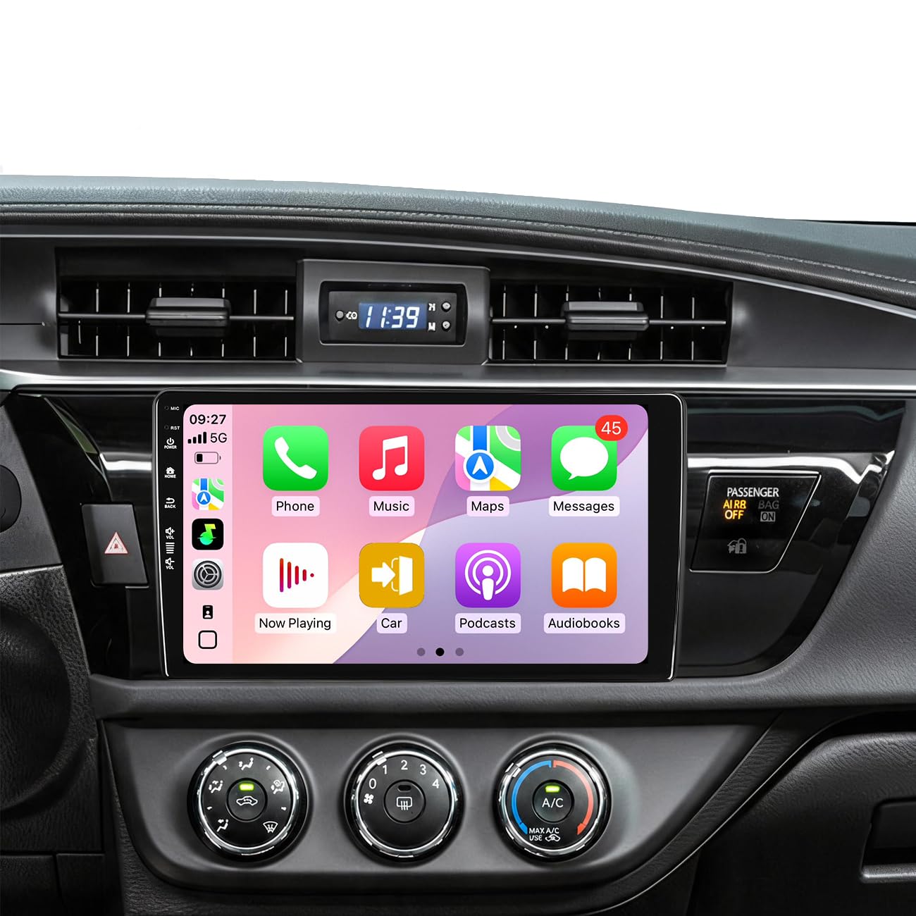 5G-WiFi6 (4Core 64G ROM) Car Radio Stereo for Toyota Corolla 2014-2016,10 inch Touch Screen Head Unit with Wireless Carplay Android Auto GPS Bluetooth SWC FM HD Backup Camera