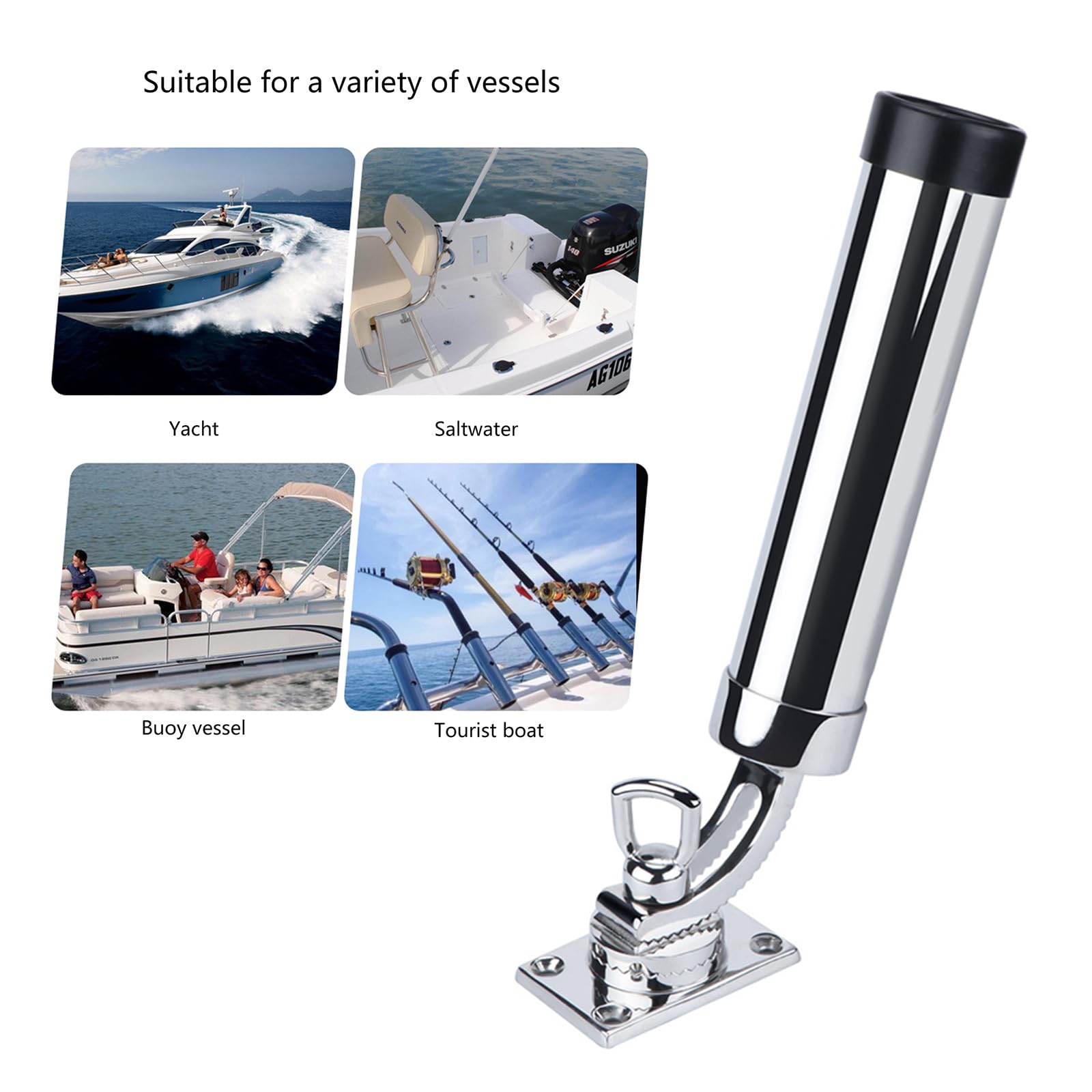 2X Boat Fishing Rod Holder Stainless Steel Clamp-o... – Grandado - Foto 6