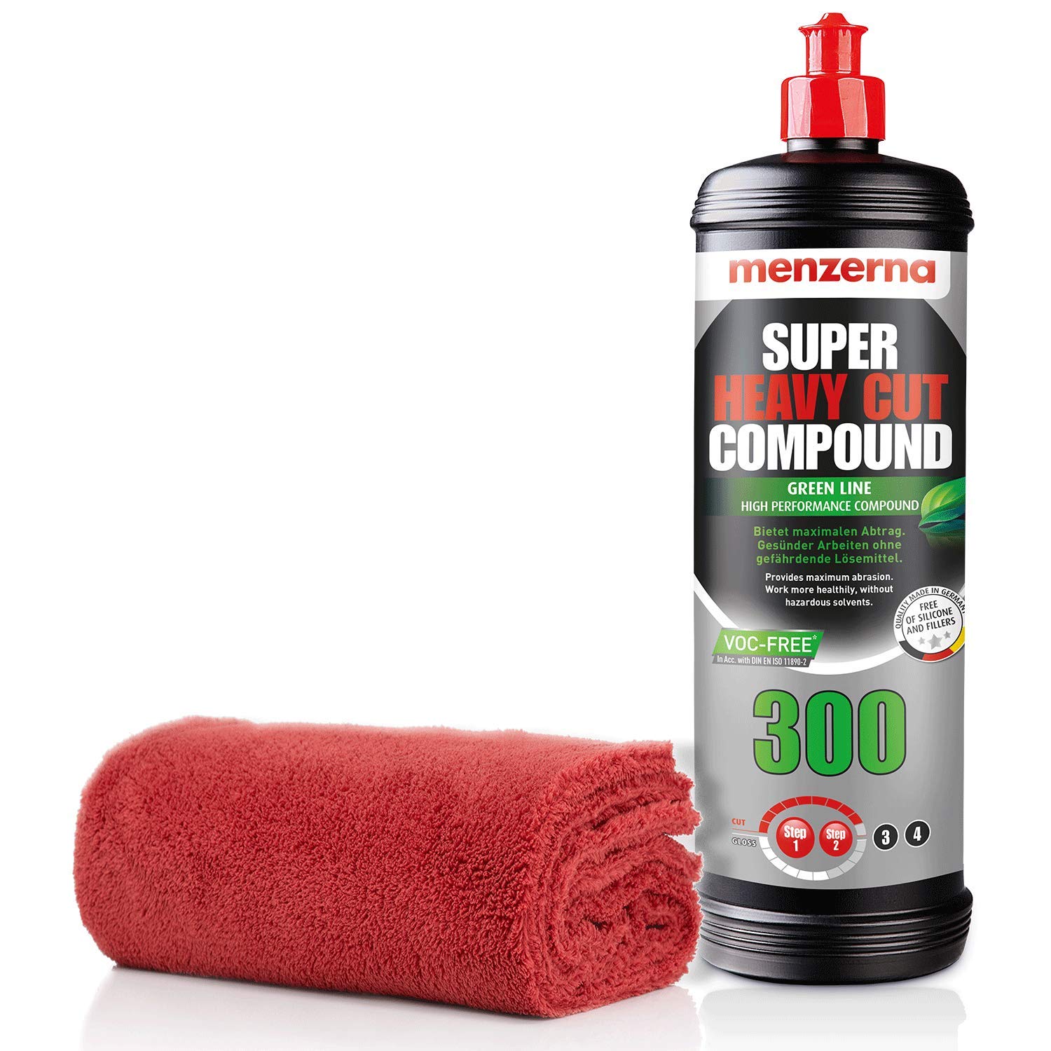 detailmate Autopflege Set - Auto Polier Set: Menzerna GREEN LINE 300 SUPER HEAVY CUT - 1L