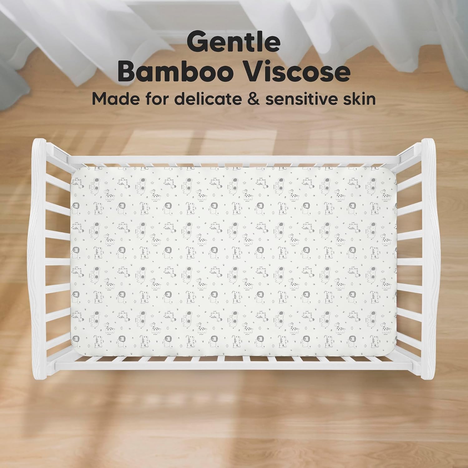 KeaBabies 2-Pack Baby Crib Sheets for Boys, Girls, 52x28 Fitted (KeaSafari) image 2