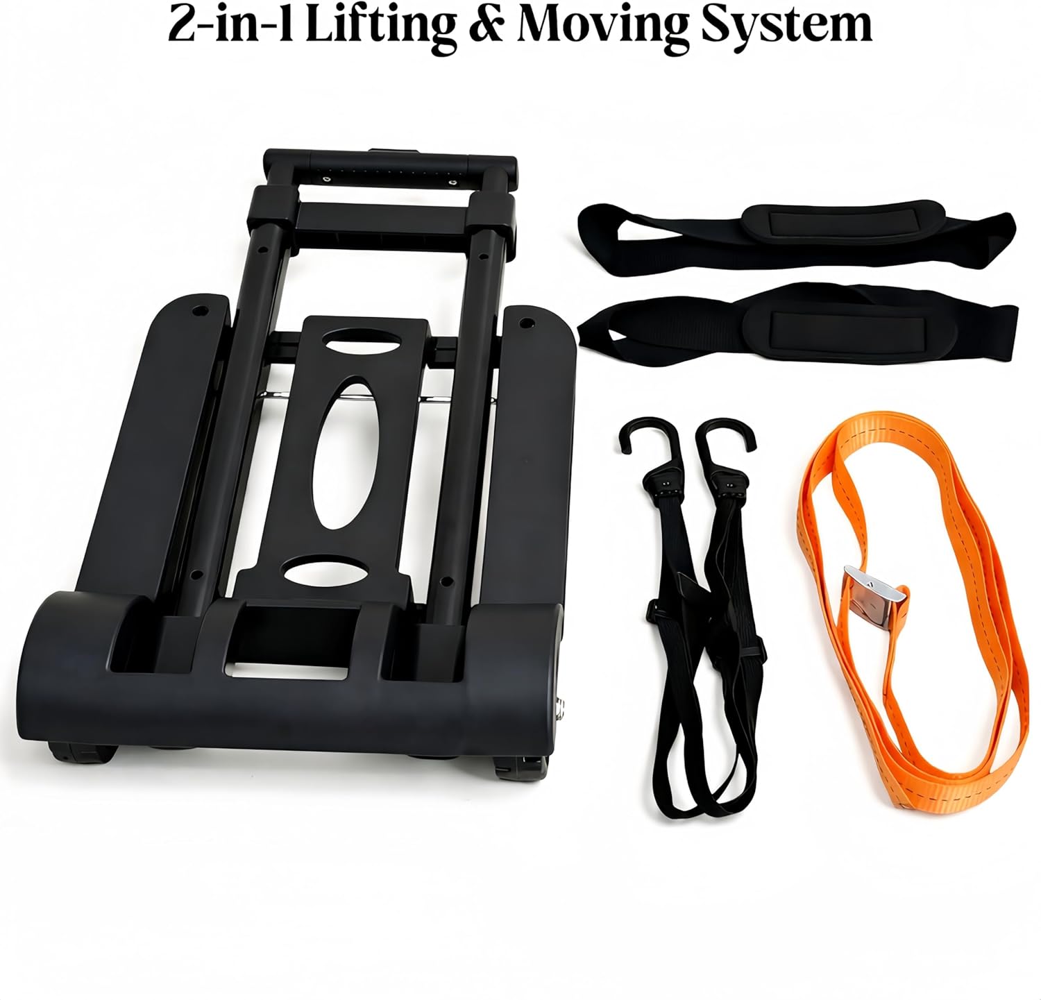 Heavy Duty Plant Mover with Wheels - 150lbs Capacity Plant Caddy, Folding Hand Truck Dolly & PotLifter Straps Set, Adjustable Potted Plant Dolly for Heavy Outdoor Pots, Garden, Stairs & Indoor