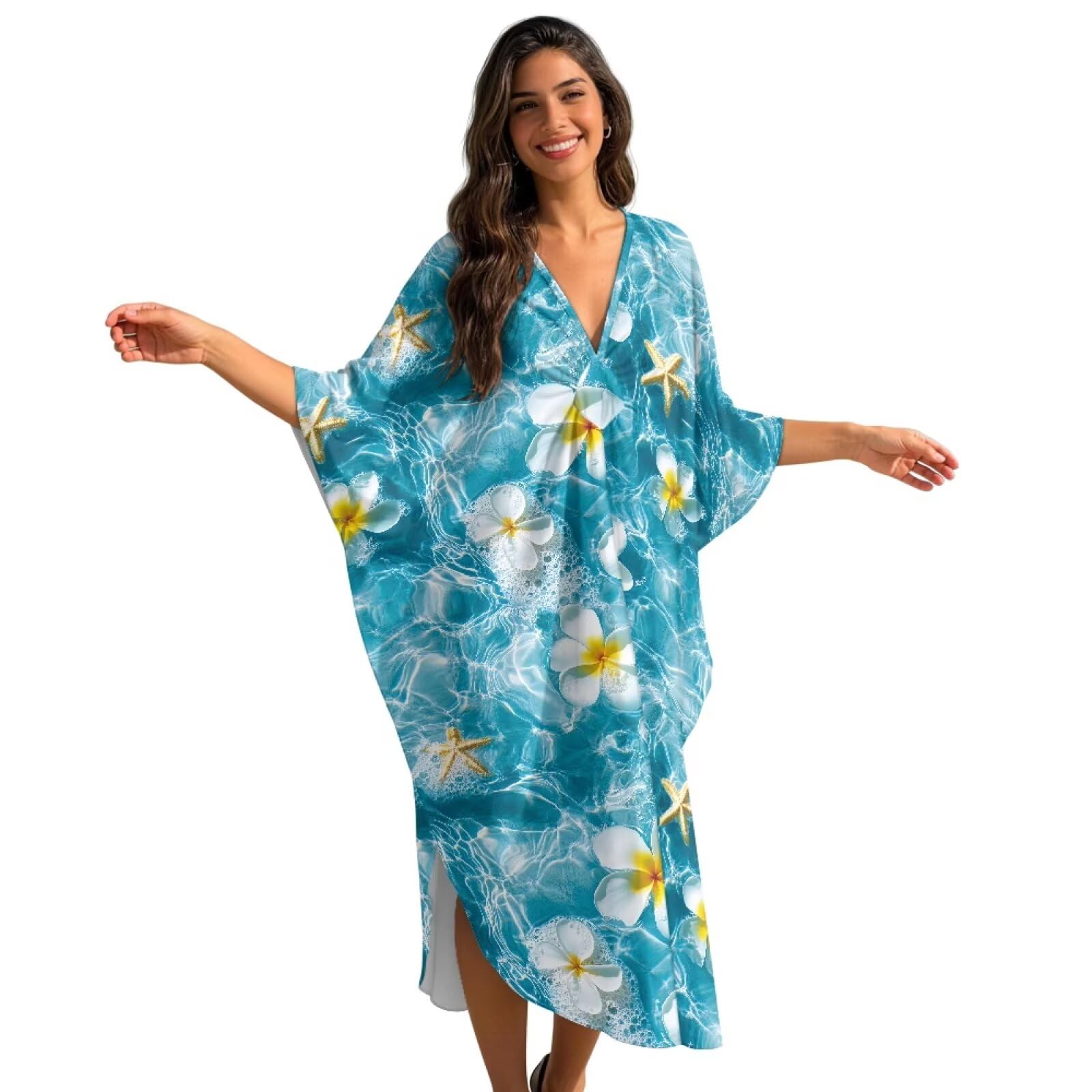 Vestido de playa estilo caftán fresco para tardes de verano y terrazas 8